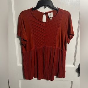 Knox Rose Large burnt orange short sleeved shirt